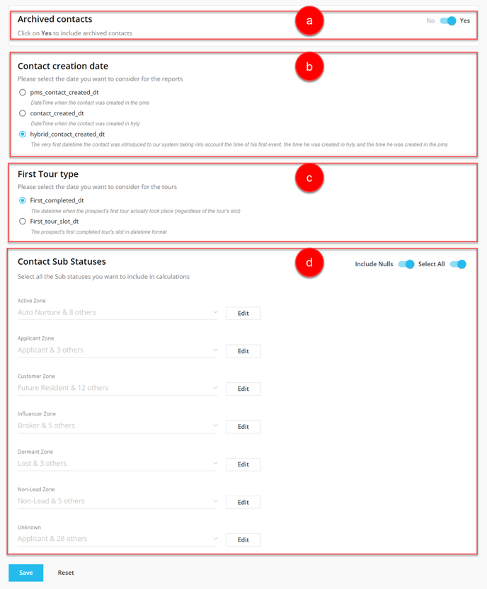 Attribution Report Settings Navigation - 2